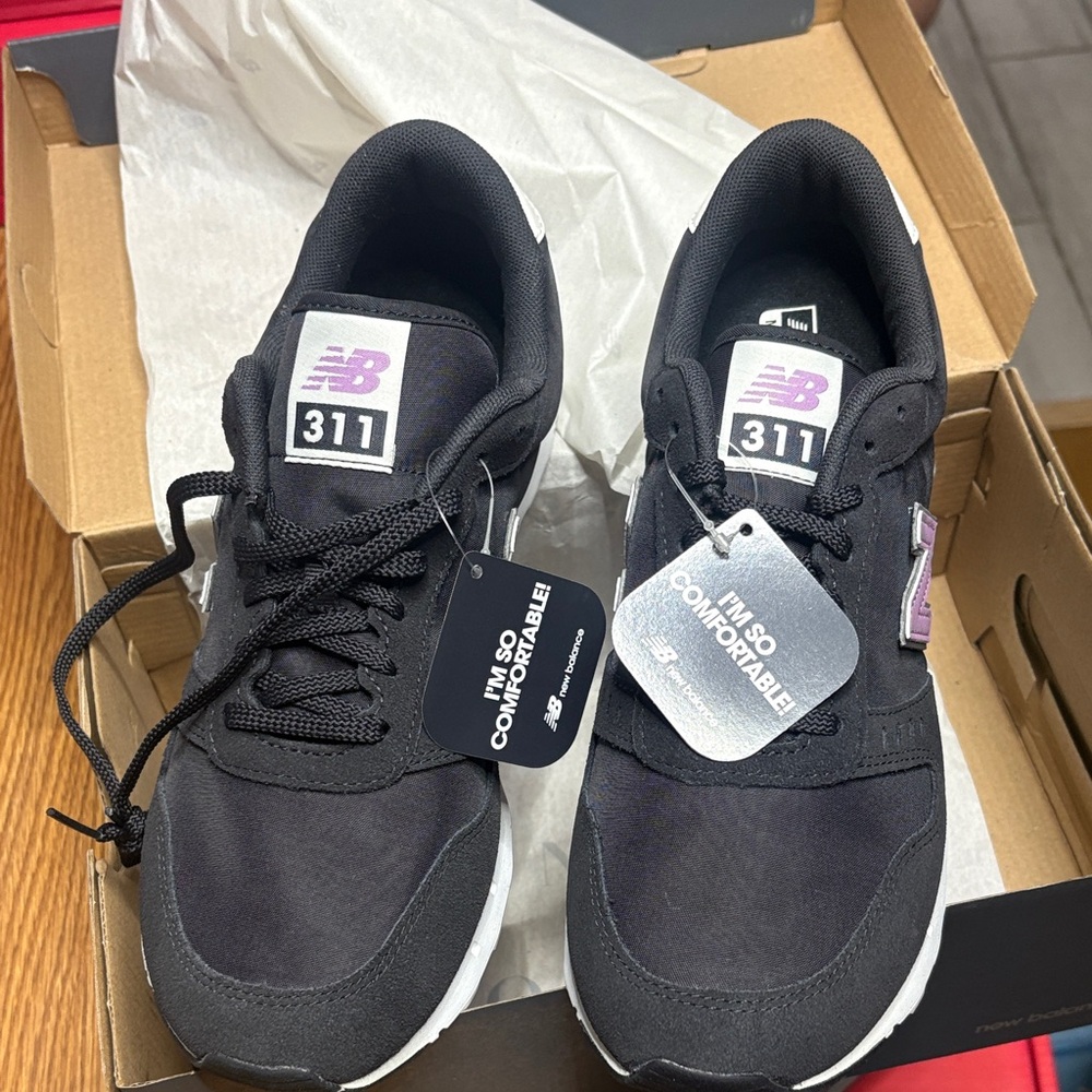 New Balance Black Sneakers with Purple Accents